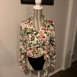 2/$12 Bodysuit one piece floral blouse